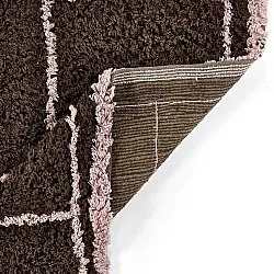 Hoogpolig vloerkleed - Lana Natural Cotton Shaggy (bruin)