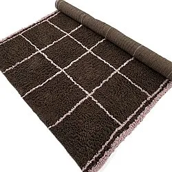 Hoogpolig vloerkleed - Lana Natural Cotton Shaggy (bruin)