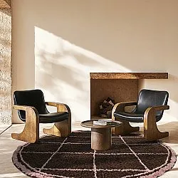 Rond vloerkleed - Lana Natural Cotton Shaggy (bruin)