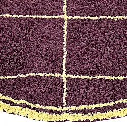Rond vloerkleed - Lana Natural Cotton Shaggy (bordeaux/geel)