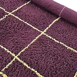 Rond vloerkleed - Lana Natural Cotton Shaggy (bordeaux/geel)