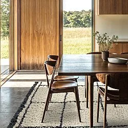 Hoogpolig vloerkleed - Lana Natural Cotton Shaggy (crème/donkergrijs)