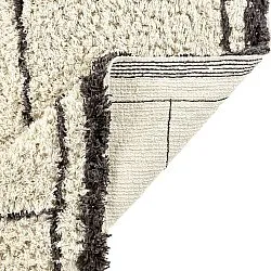 Hoogpolig vloerkleed - Lana Natural Cotton Shaggy (crème/donkergrijs)