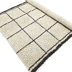 Hoogpolig vloerkleed - Lana Natural Cotton Shaggy (crème/donkergrijs)