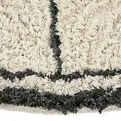Rond vloerkleed - Lana Natural Cotton Shaggy (crème/donkergrijs)