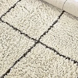 Rond vloerkleed - Lana Natural Cotton Shaggy (crème/donkergrijs)