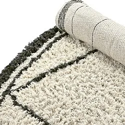 Rond vloerkleed - Lana Natural Cotton Shaggy (crème/donkergrijs)