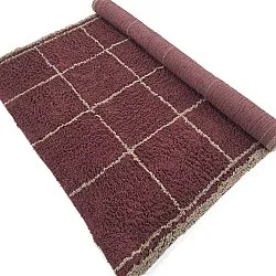 Hoogpolig vloerkleed - Lana Natural Cotton Shaggy (taupe/rood)