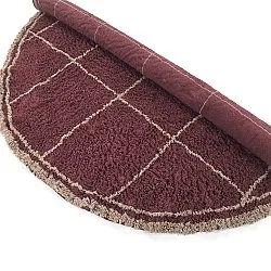 Rond vloerkleed - Lana Natural Cotton Shaggy (taupe/rood)