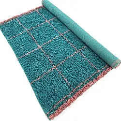 Hoogpolig vloerkleed - Lana Natural Cotton Shaggy (turkoois/roze)