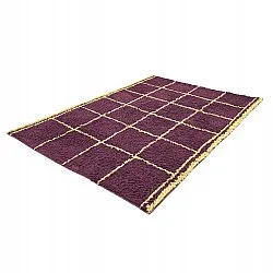 Hoogpolig vloerkleed - Lana Natural Cotton Shaggy (bordeaux/geel)