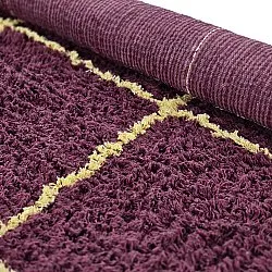 Hoogpolig vloerkleed - Lana Natural Cotton Shaggy (bordeaux/geel)