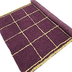 Hoogpolig vloerkleed - Lana Natural Cotton Shaggy (bordeaux/geel)