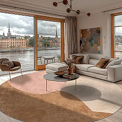 Rond vloerkleed - Lazio (beige/roze)