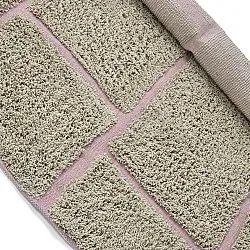 Ronde vloerkleden - Lindley Natural Cotton Shaggy (beige/roze)
