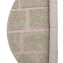 Ronde vloerkleden - Lindley Natural Cotton Shaggy (beige/roze)