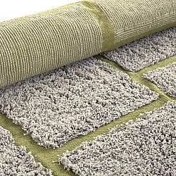 Hoogpolig vloerkleed - Lindley Natural Cotton Shaggy (grijs/groen)