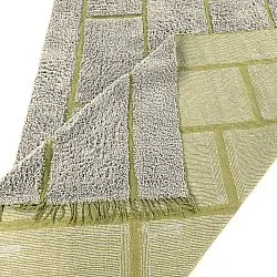 Hoogpolig vloerkleed - Lindley Natural Cotton Shaggy (grijs/groen)