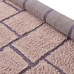 Hoogpolig vloerkleed - Lindley Natural Cotton Shaggy (roze/paars)