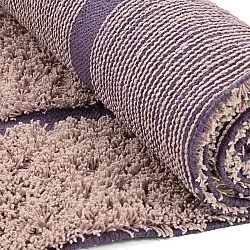 Hoogpolig vloerkleed - Lindley Natural Cotton Shaggy (roze/paars)