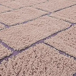 Hoogpolig vloerkleed - Lindley Natural Cotton Shaggy (roze/paars)