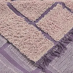 Hoogpolig vloerkleed - Lindley Natural Cotton Shaggy (roze/paars)