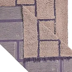 Hoogpolig vloerkleed - Lindley Natural Cotton Shaggy (roze/paars)