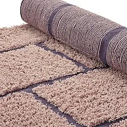 Hoogpolig vloerkleed - Lindley Natural Cotton Shaggy (roze/paars)