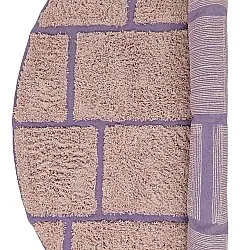 Ronde vloerkleden - Lindley Natural Cotton Shaggy (roze/paars)