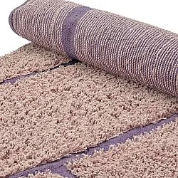 Ronde vloerkleden - Lindley Natural Cotton Shaggy (roze/paars)