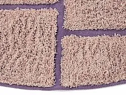 Ronde vloerkleden - Lindley Natural Cotton Shaggy (roze/paars)