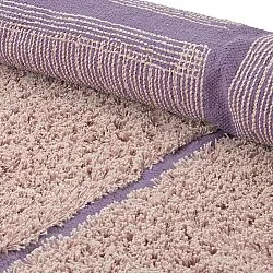 Ronde vloerkleden - Lindley Natural Cotton Shaggy (roze/paars)