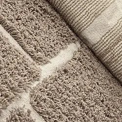Hoogpolig vloerkleed - Lindley Natural Cotton Shaggy (taupe/grijs)