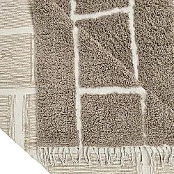 Hoogpolig vloerkleed - Lindley Natural Cotton Shaggy (taupe/grijs)