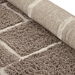 Hoogpolig vloerkleed - Lindley Natural Cotton Shaggy (taupe/grijs)