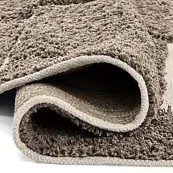 Ronde vloerkleden - Lindley Natural Cotton Shaggy (taupe/grijs)