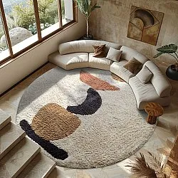 Ronde vloerkleden - Mantona Natural Cotton Shaggy (multi)