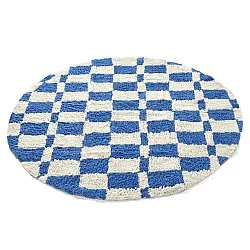 Rond vloerkleed - Maranello Natural Cotton Shaggy (blauw)