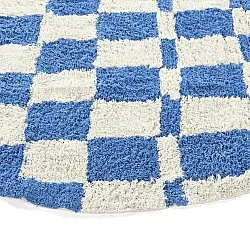 Rond vloerkleed - Maranello Natural Cotton Shaggy (blauw)
