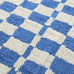 Rond vloerkleed - Maranello Natural Cotton Shaggy (blauw)