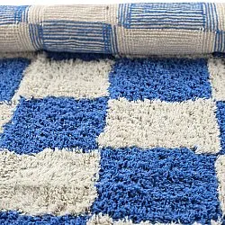 Rond vloerkleed - Maranello Natural Cotton Shaggy (blauw)