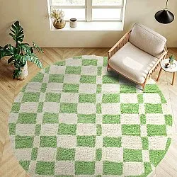 Rond vloerkleed - Maranello Natural Cotton Shaggy (groente)