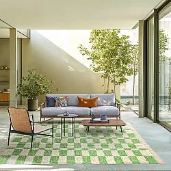 Hoogpolig vloerkleed - Maranello Natural Cotton Shaggy (groente)