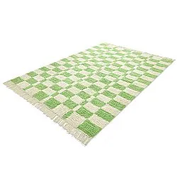 Hoogpolig vloerkleed - Maranello Natural Cotton Shaggy (groente)