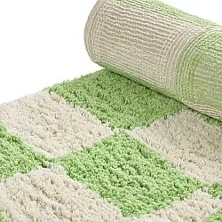 Hoogpolig vloerkleed - Maranello Natural Cotton Shaggy (groente)