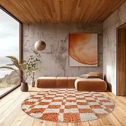 Ronde vloerkleden - Maranello Natural Cotton Shaggy (oranje)