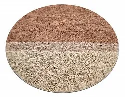 Ronde vloerkleden - Mareto Natural Cotton Shaggy (bruin)