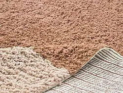 Ronde vloerkleden - Mareto Natural Cotton Shaggy (bruin)