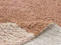 Hoogpolig vloerkleed - Mareto Natural Cotton Shaggy (bruin)