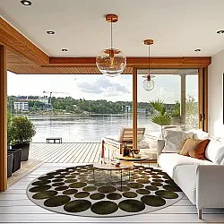 Rond vloerkleed - Marineo (bruin/groen)